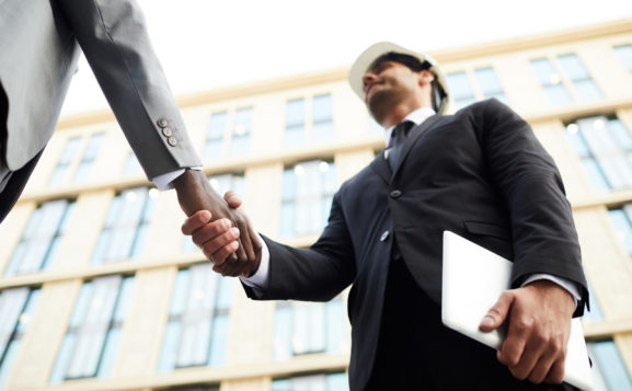 Business handshake of businessmen